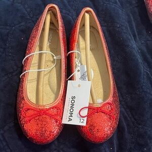 Sonoma Girls Sparkling Red Flats